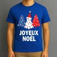 Merry Christmas French Tree France Lovers Flag Joyeux Noel Gift T-Shirt thumb 3