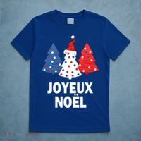 Merry Christmas French Tree France Lovers Flag Joyeux Noel Gift T-Shirt thumb 5