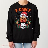 Merry Christmas F-Caw-F Chicken Spooky Skull Women's Sweatshirt thumb 0