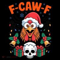 Merry Christmas F-Caw-F Chicken Spooky Skull Coffee Mug thumb 5