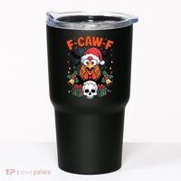 Merry Christmas F-Caw-F Chicken Spooky Skull Tumbler thumb 0