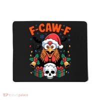 Merry Christmas F-Caw-F Chicken Spooky Skull Mousepad thumb 0