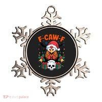 Merry Christmas F-Caw-F Chicken Spooky Skull Ornament thumb 0