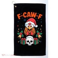 Merry Christmas F-Caw-F Chicken Spooky Skull Golf Towel thumb 0