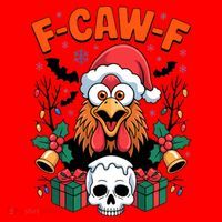 Merry Christmas F-Caw-F Chicken Spooky Skull Santa Hat thumb 1