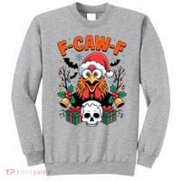 Merry Christmas F-Caw-F Chicken Spooky Skull Sweatshirt thumb 0