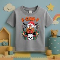 Merry Christmas F-Caw-F Chicken Spooky Skull Toddler T-Shirt thumb 3