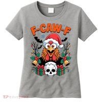 Merry Christmas F-Caw-F Chicken Spooky Skull Women's T-Shirt thumb 0