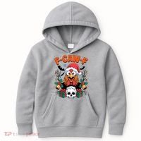Merry Christmas F-Caw-F Chicken Spooky Skull Kids Hoodie thumb 0