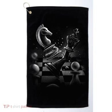 Monochrome Chess Game Graphic Classic Strategy Design Gift Golf Towel