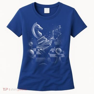 Monochrome Chess Game Graphic Classic Strategy Design Gift Women's T-Shirt