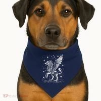 Mystical Creepy Gryphon Greek Mythical Creature USA-Made Doggie Bandana thumb 1