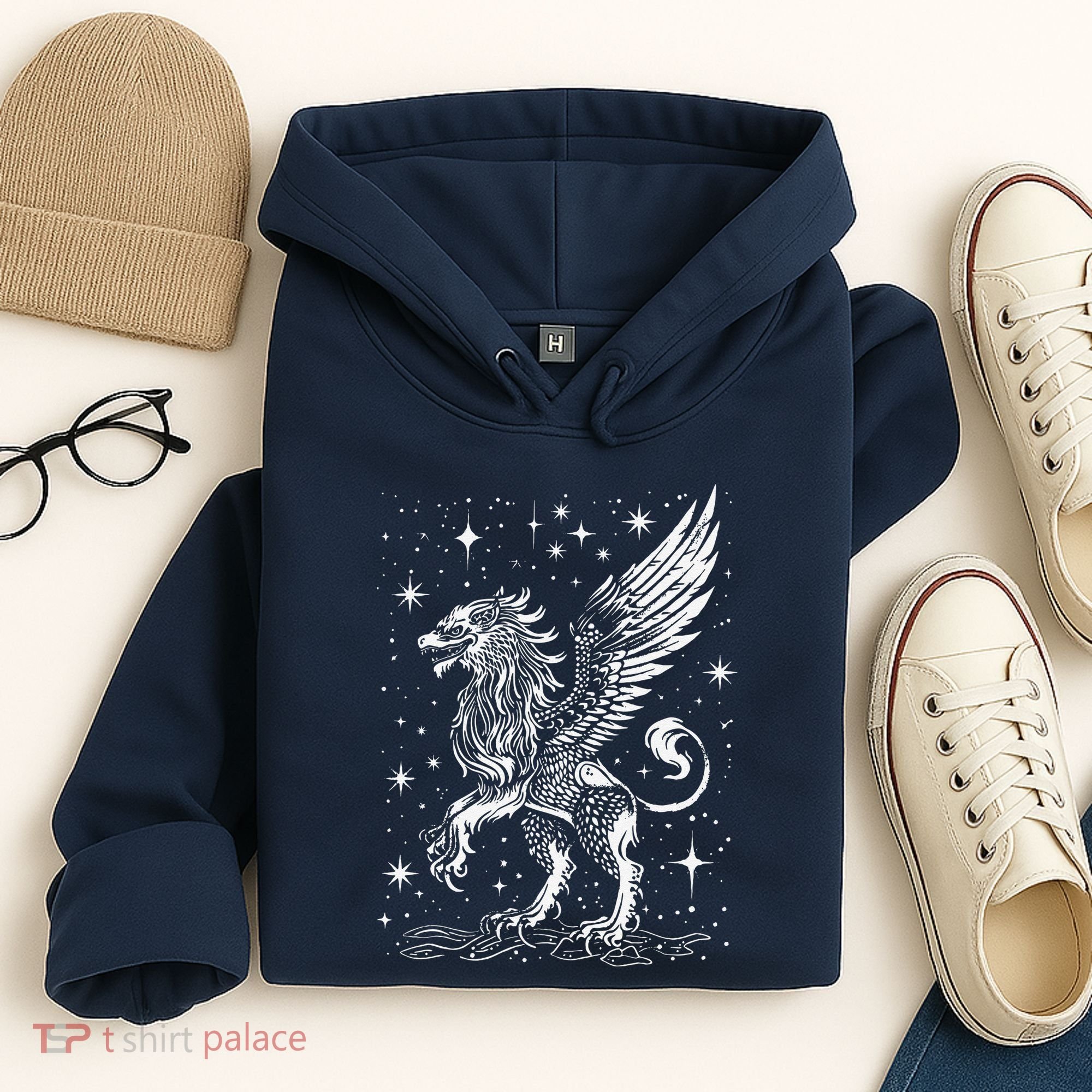 Mystical Creepy Gryphon Greek Mythical Creature Hoodie