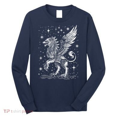 Mystical Creepy Gryphon Greek Mythical Creature Long Sleeve Shirt