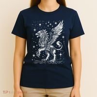 Mystical Creepy Gryphon Greek Mythical Creature T-Shirt thumb 4