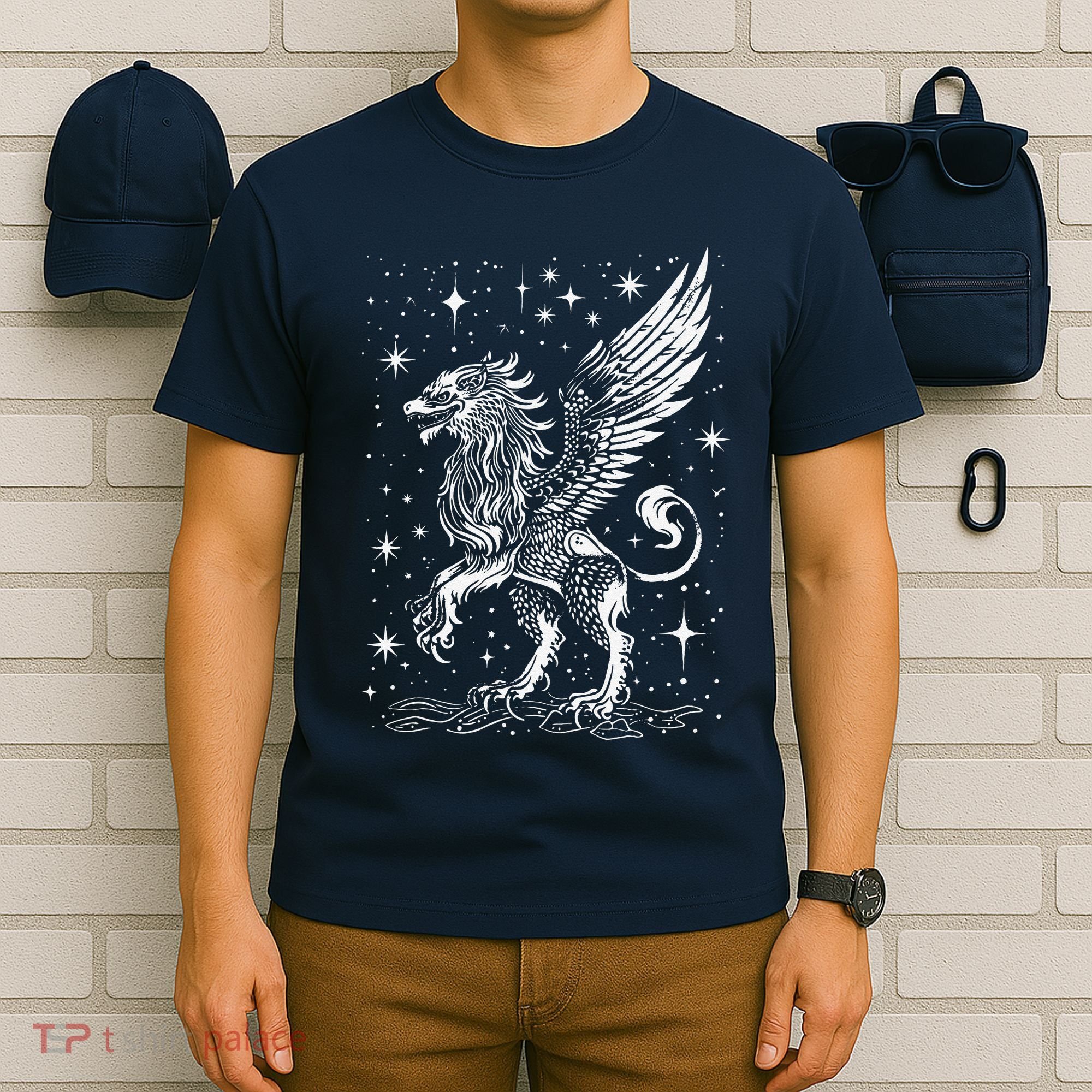 Mystical Creepy Gryphon Greek Mythical Creature T-Shirt