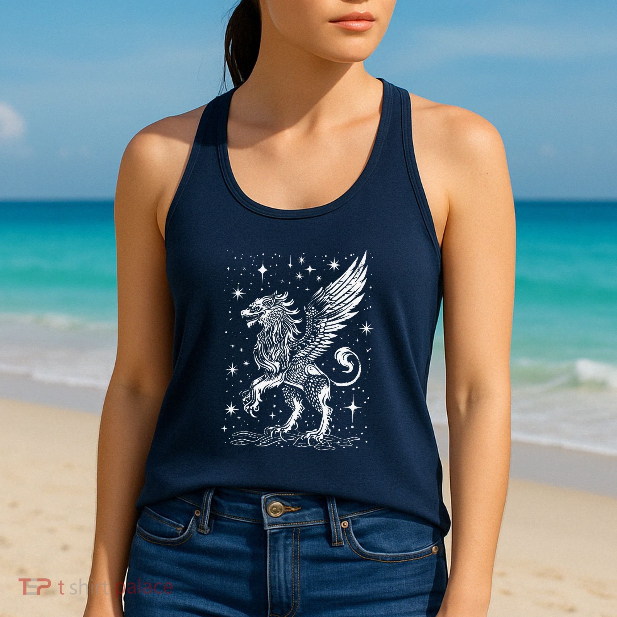 Mystical Creepy Gryphon Greek Mythical Creature Women's Tank Top
