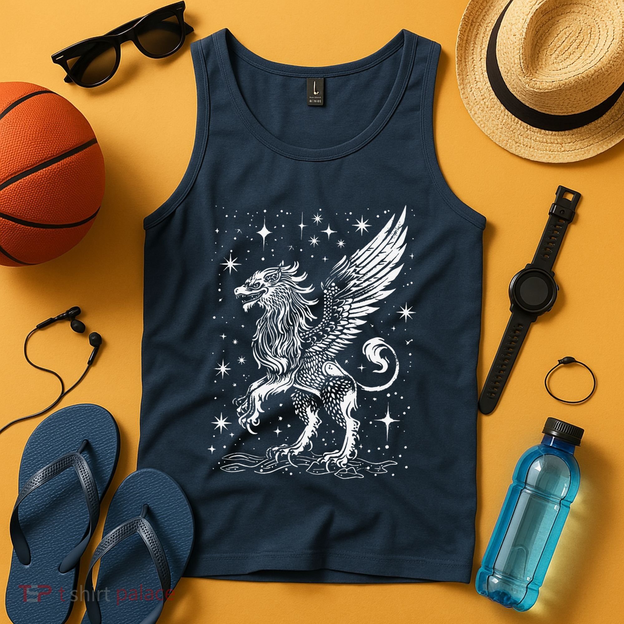 Mystical Creepy Gryphon Greek Mythical Creature Tank Top