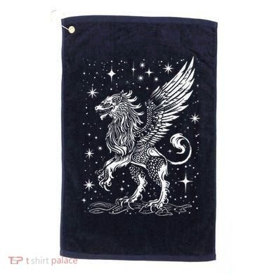 Mystical Creepy Gryphon Greek Mythical Creature Golf Towel