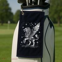 Mystical Creepy Gryphon Greek Mythical Creature Golf Towel thumb 2