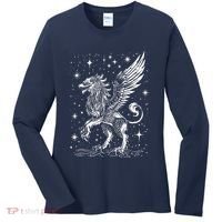 Mystical Creepy Gryphon Greek Mythical Creature Women's Long Sleeve Shirt thumb 0