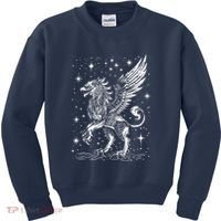 Mystical Creepy Gryphon Greek Mythical Creature Kids Sweatshirt thumb 0