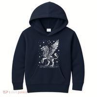 Mystical Creepy Gryphon Greek Mythical Creature Kids Hoodie thumb 0