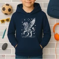 Mystical Creepy Gryphon Greek Mythical Creature Kids Hoodie thumb 2