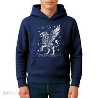 Mystical Creepy Gryphon Greek Mythical Creature Kids Hoodie thumb 4
