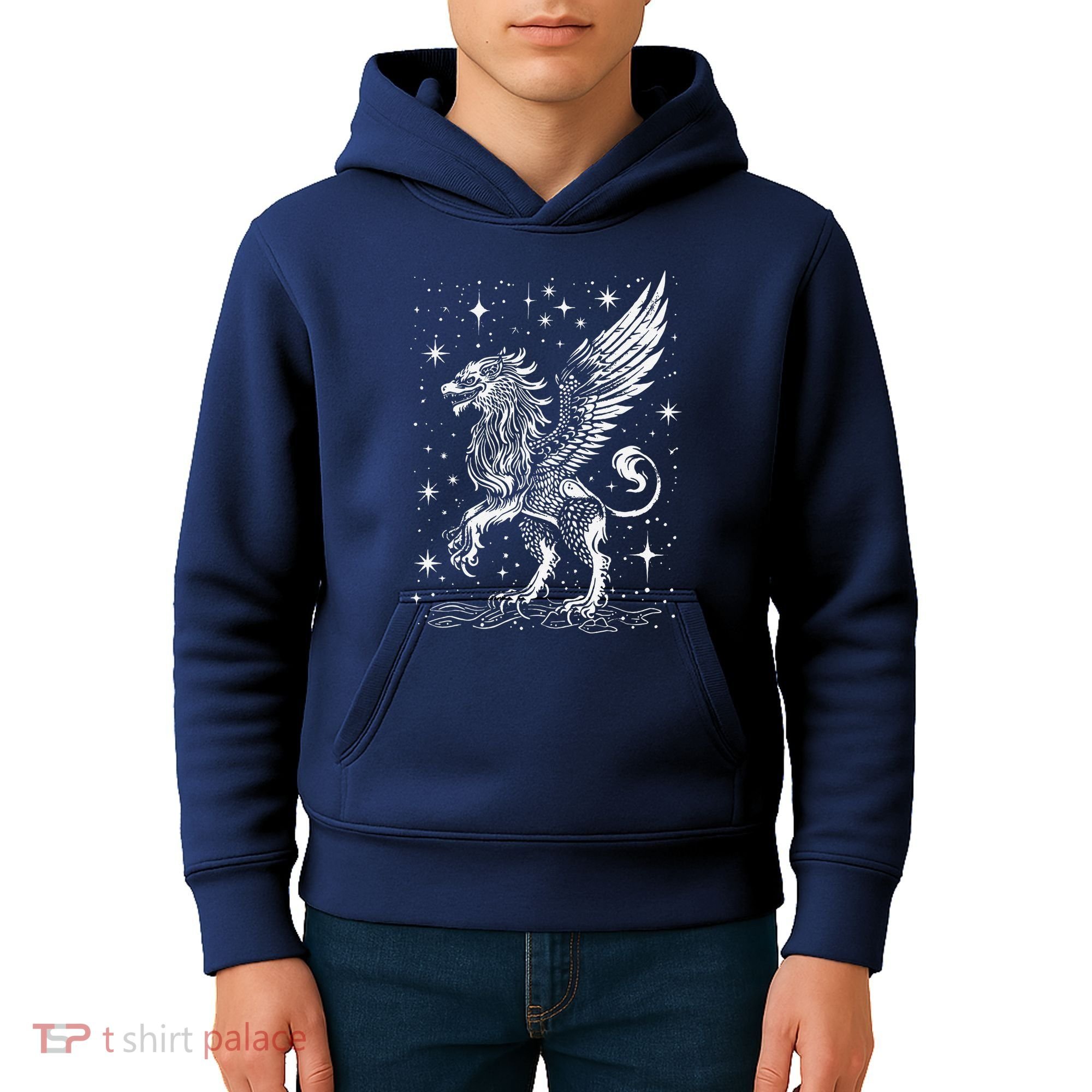 Mystical Creepy Gryphon Greek Mythical Creature Kids Hoodie