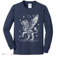 Mystical Creepy Gryphon Greek Mythical Creature Kids Long Sleeve Shirt thumb 0