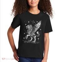 Mystical Creepy Gryphon Greek Mythical Creature Kids T-Shirt thumb 2