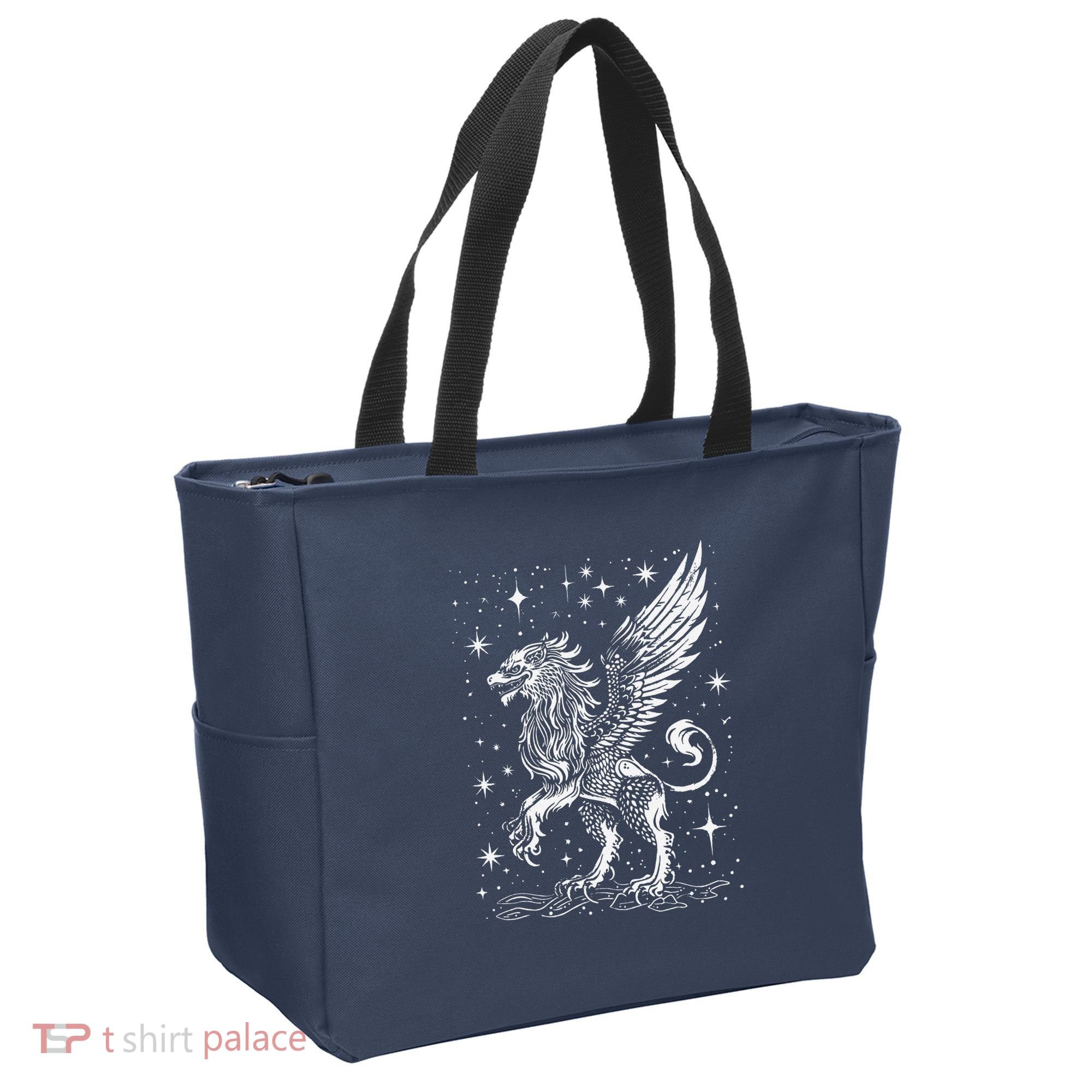 Mystical Creepy Gryphon Greek Mythical Creature Tote Bag