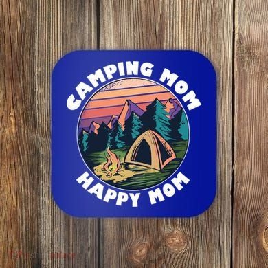 Mom Camping Gift Happy Camping Mom Camper Gift Mother Meaningful Gift Coaster