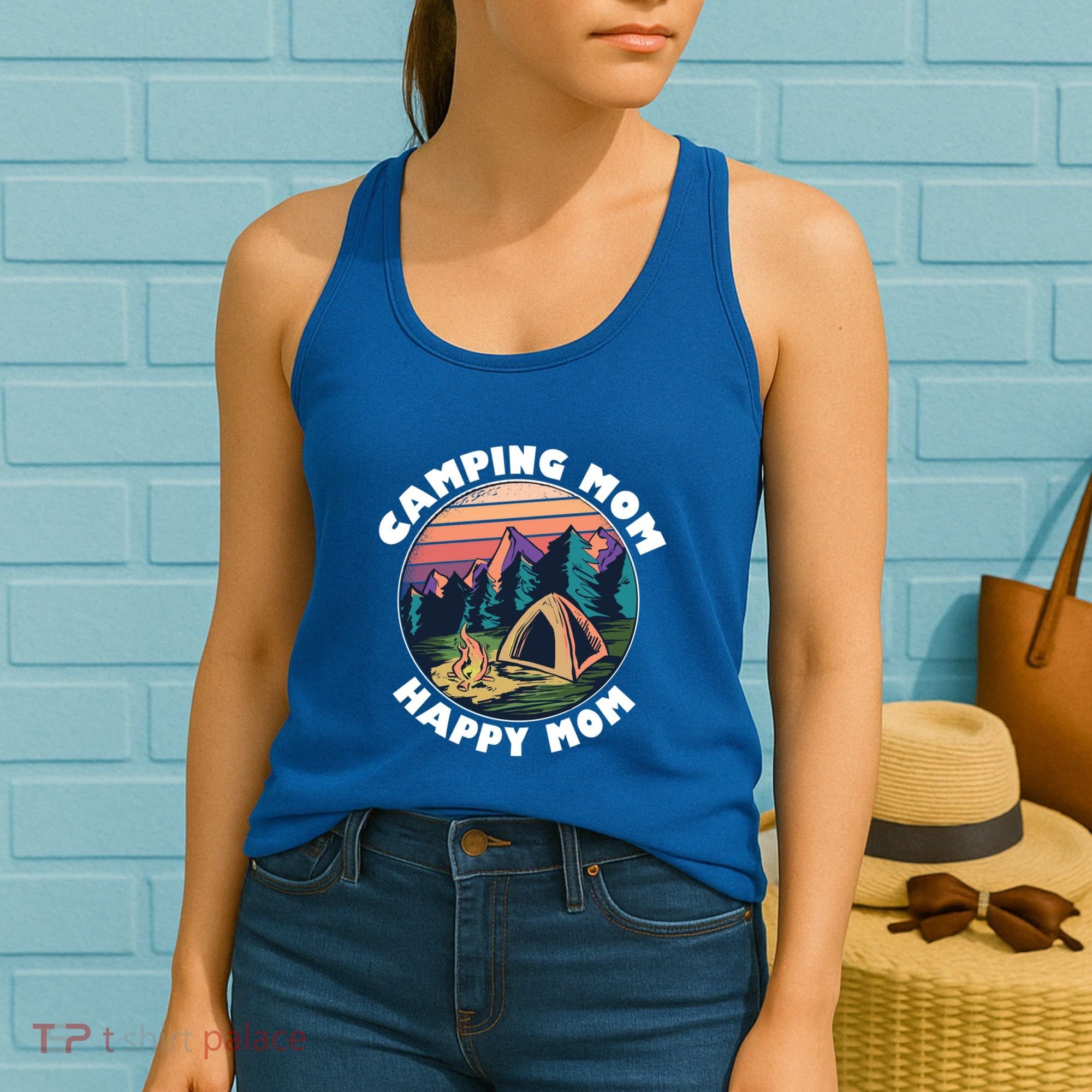 Mom Camping Gift Happy Camping Mom Camper Gift Mother Meaningful Gift Women's Tank Top