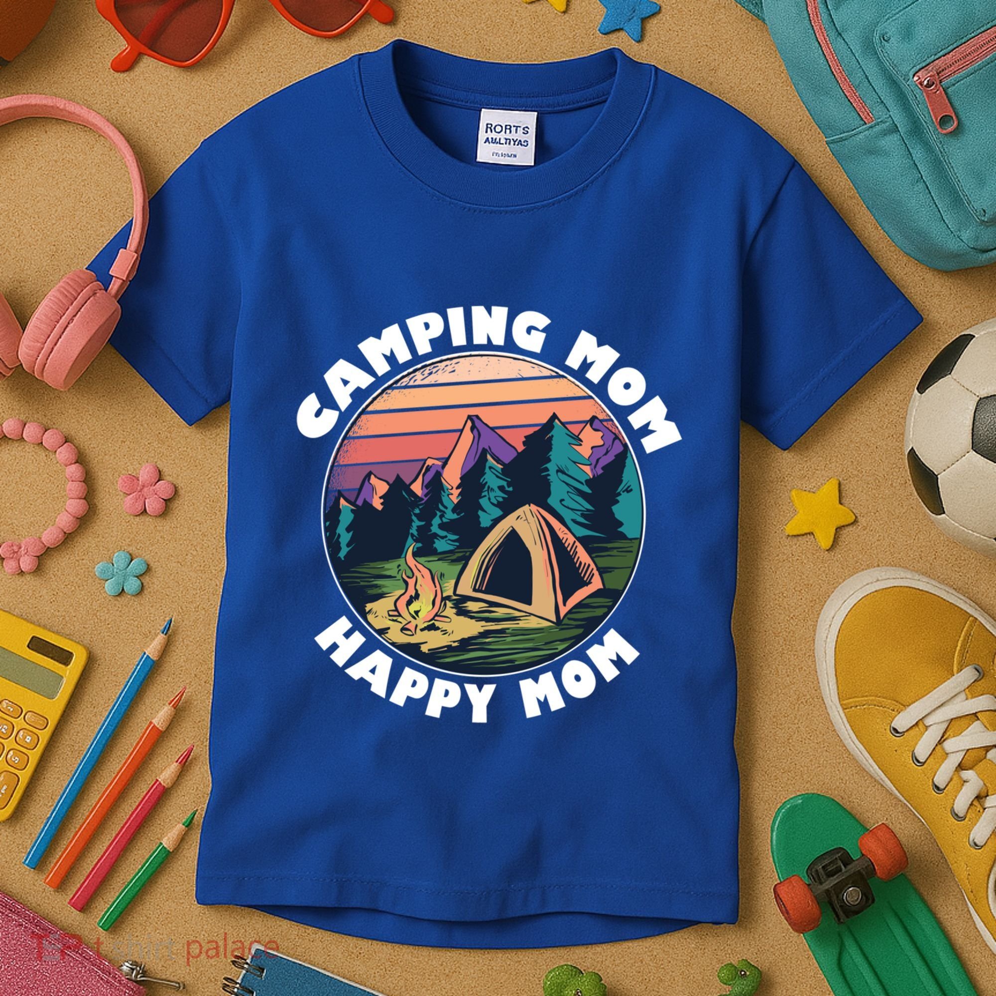 Mom Camping Gift Happy Camping Mom Camper Gift Mother Meaningful Gift Kids T-Shirt