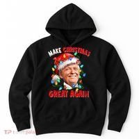Make Christmas Great Again Funny Donald Trump Xmas Lights Hoodie thumb 0