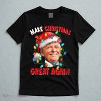 Make Christmas Great Again Funny Donald Trump Xmas Lights T-Shirt thumb 5