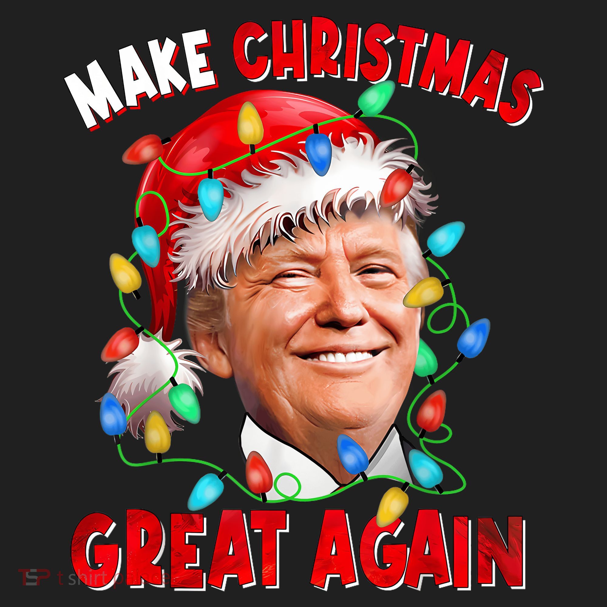 Make Christmas Great Again Funny Donald Trump Xmas Lights Beanie