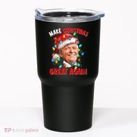 Make Christmas Great Again Funny Donald Trump Xmas Lights Tumbler thumb 0