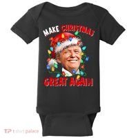 Make Christmas Great Again Funny Donald Trump Xmas Lights Baby Bodysuit thumb 0