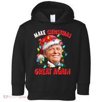 Make Christmas Great Again Funny Donald Trump Xmas Lights Toddler Hoodie thumb 0