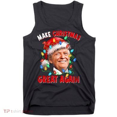 Make Christmas Great Again Funny Donald Trump Xmas Lights Tank Top