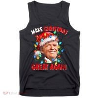 Make Christmas Great Again Funny Donald Trump Xmas Lights Tank Top thumb 0