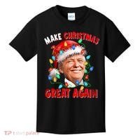 Make Christmas Great Again Funny Donald Trump Xmas Lights Kids T-Shirt thumb 0