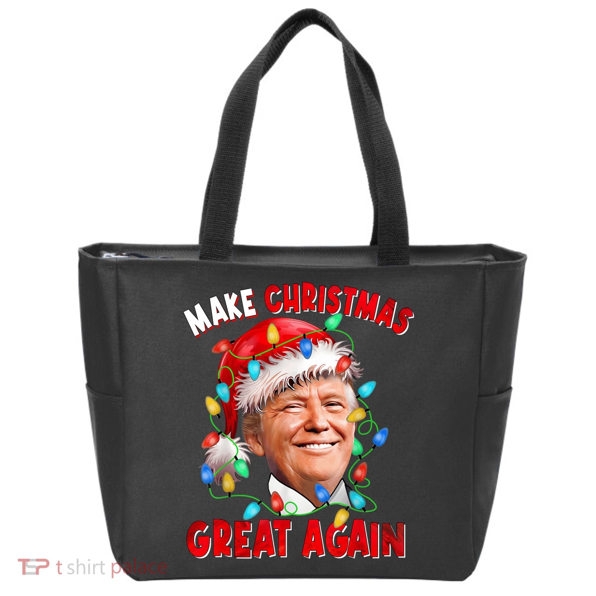 Make Christmas Great Again Funny Donald Trump Xmas Lights Tote Bag
