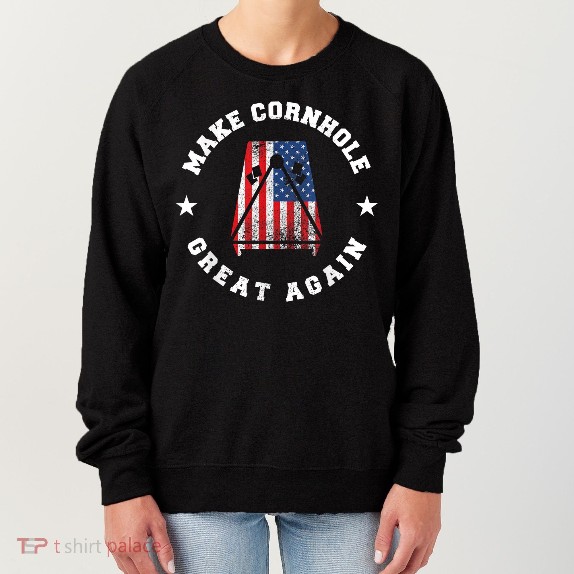 Make Cornhole Great Again Funny USA Women's Sweatshirt