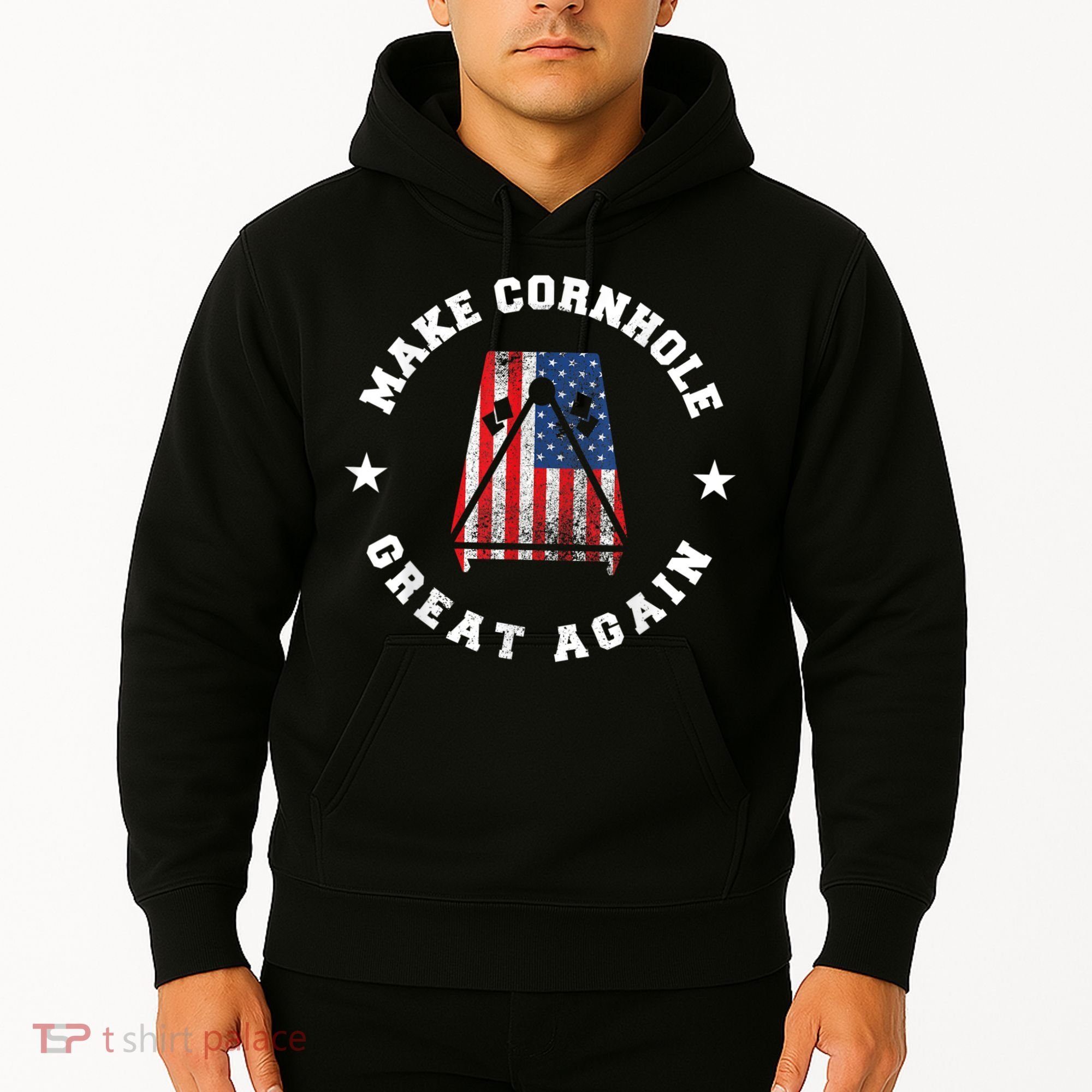 Make Cornhole Great Again Funny USA Hoodie