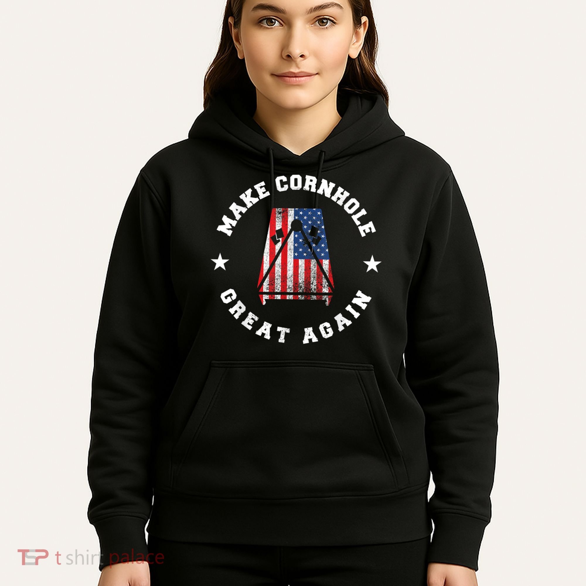 Make Cornhole Great Again Funny USA Hoodie