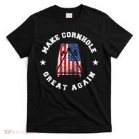 Make Cornhole Great Again Funny USA T-Shirt thumb 0